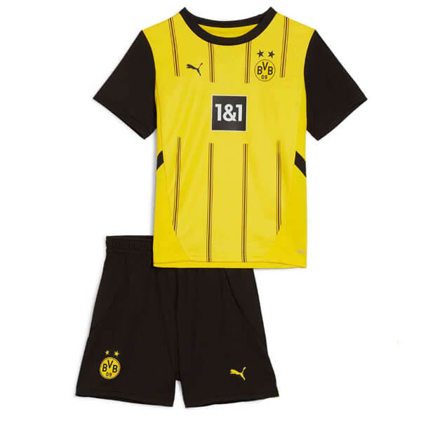 Camiseta y Pantalones Cortos para Niños Borussia Dortmund Home 24/25