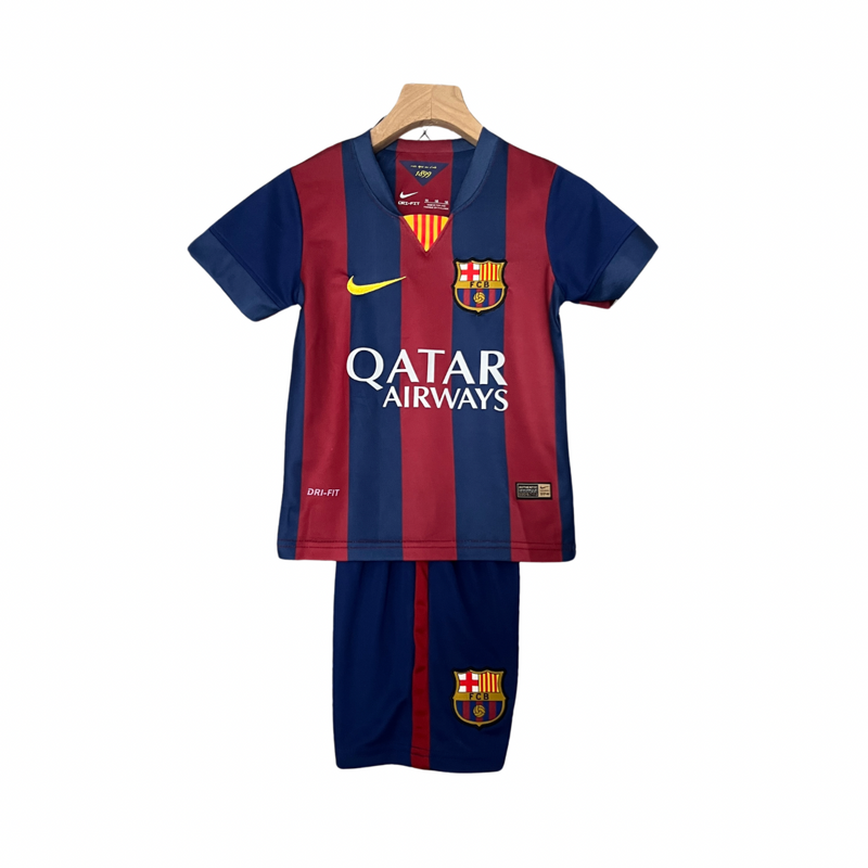 Camiseta y Pantalón Corto Niño FC Barcelona Home Retro 14/15