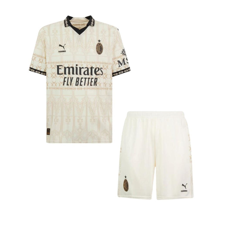 Camiseta y Pantalon Corto para Niño AC Milan X PLEASURES 2023/24 – LIGHT VERSION