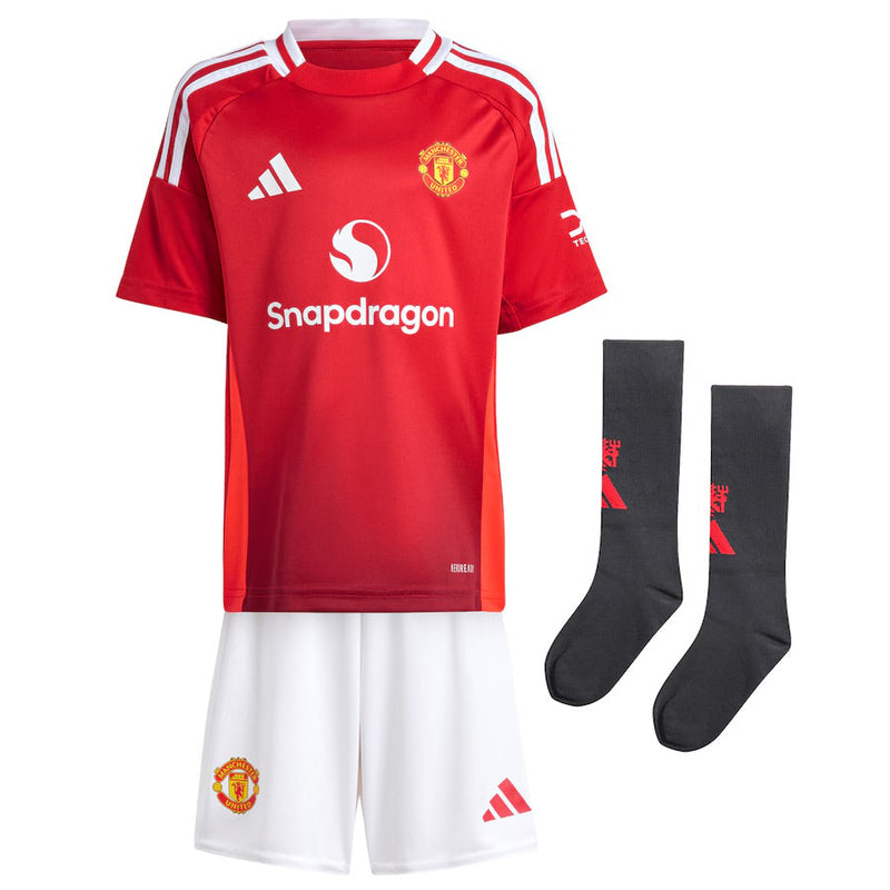 Camiseta y Pantalones Cortos para Niño Manchester United Home 24/25 - Con Medias