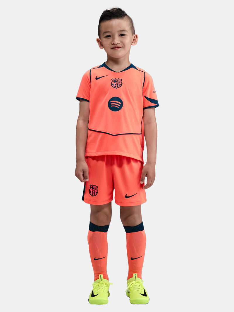 Camiseta e Pantalones Cortos para Niño FC Barcelona Third 25/26