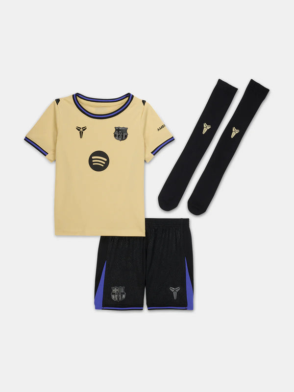 Camiseta y Pantalones Cortos para Niño FC Barcelona Away 25/26 - Con Medias
