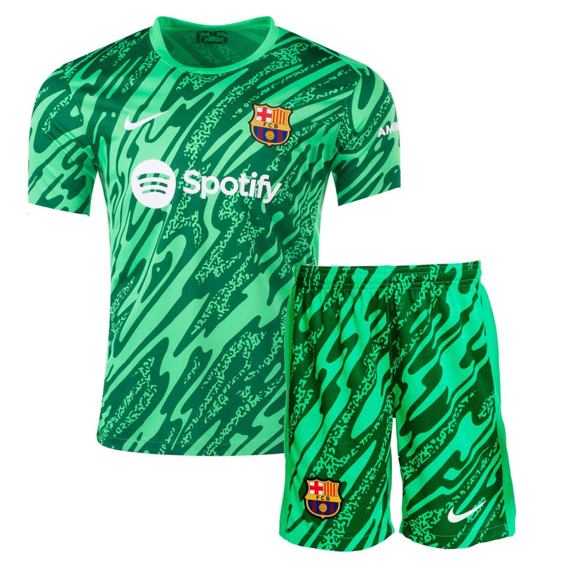 Camisa e Pantalones Cortos para Niño FC Barcelona Portero 24/25