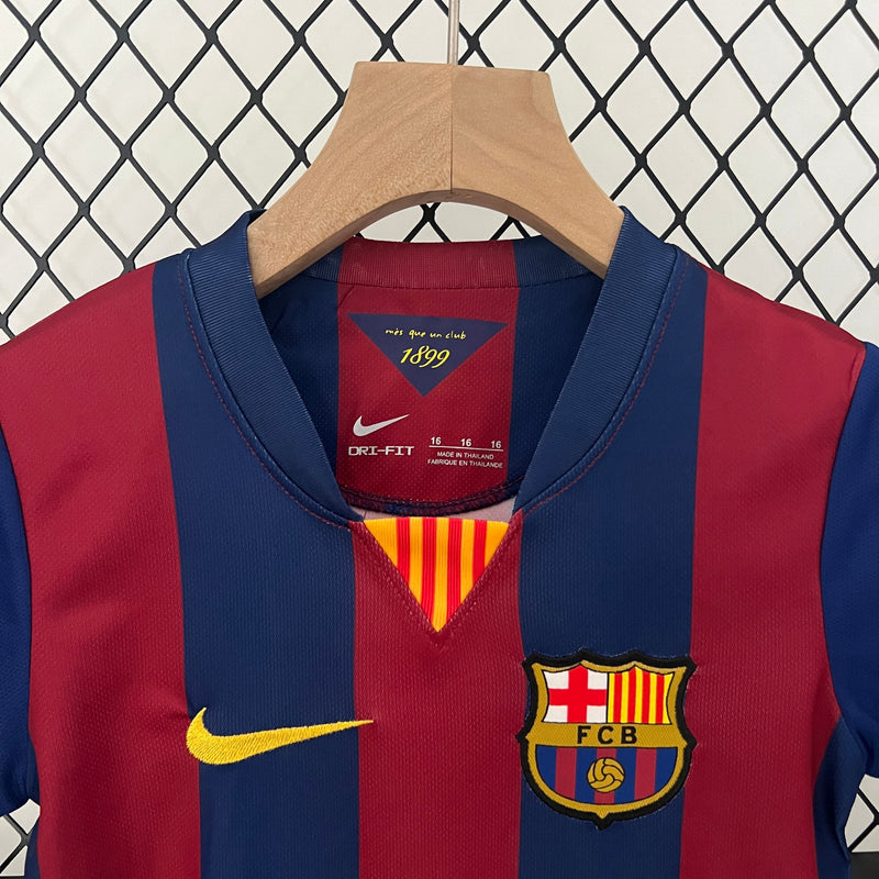 Camiseta y Pantalón Corto Niño FC Barcelona Home Retro 14/15