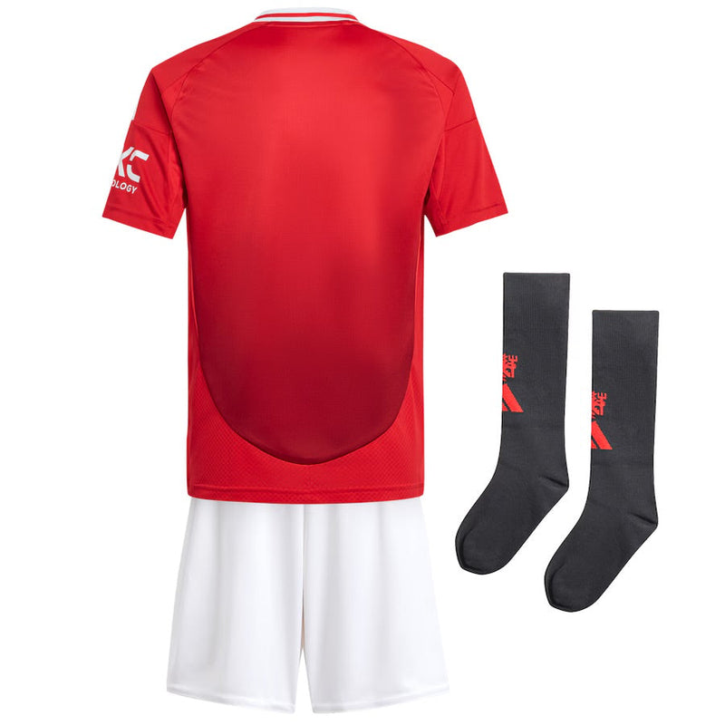 Camiseta y Pantalones Cortos para Niño Manchester United Home 24/25 - Con Medias