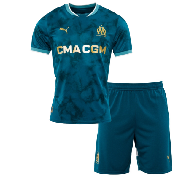 Camiseta y Pantalones Cortos para Niños Olympique de Marseille Away 24/25