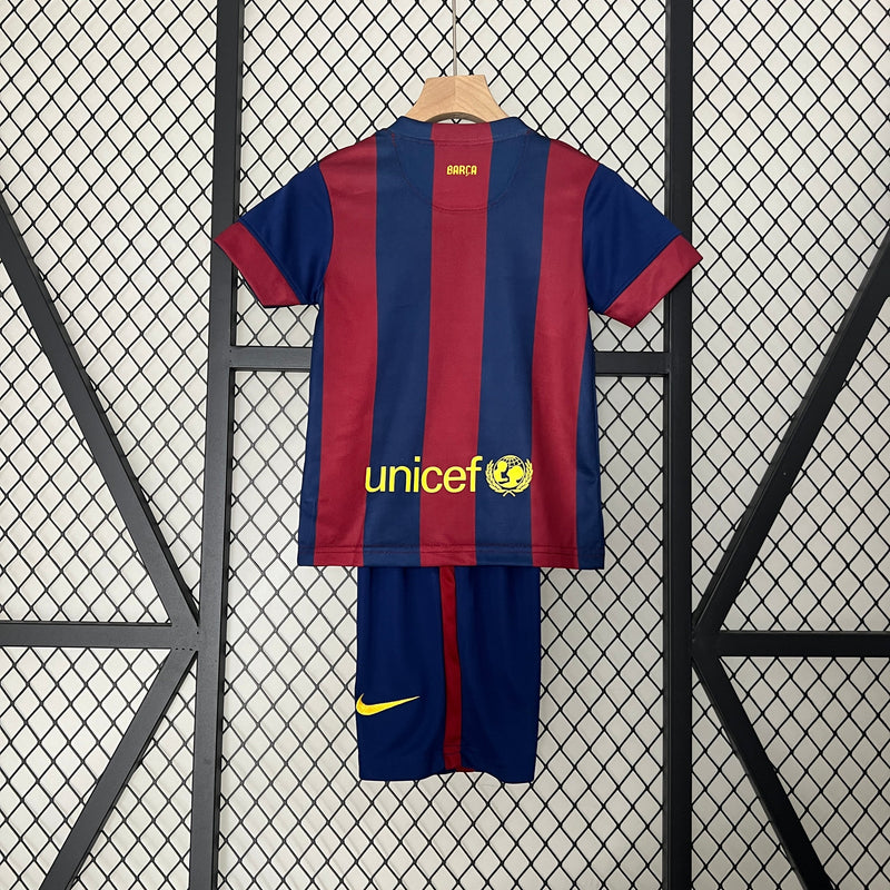 Camiseta y Pantalón Corto Niño FC Barcelona Home Retro 14/15