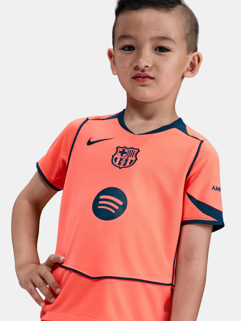 Camiseta e Pantalones Cortos para Niño FC Barcelona Third 25/26