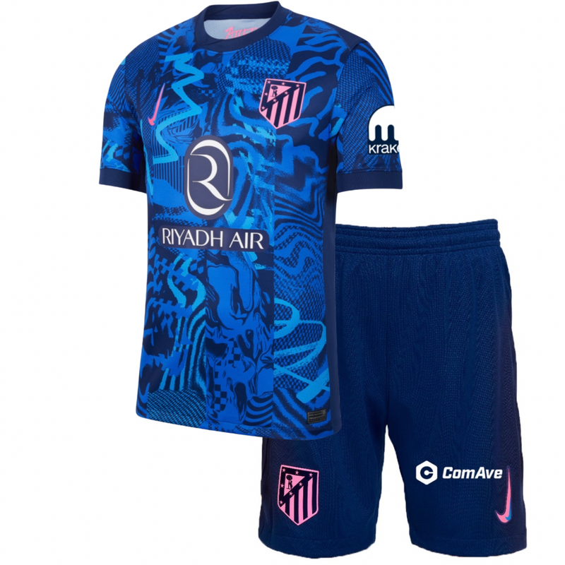 Camiseta y Pantalones Cortos para Niños Atletico de Madrid Third 24/25