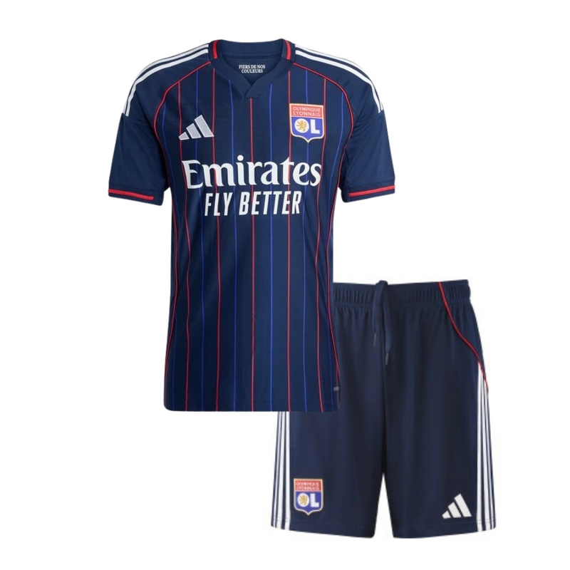 Camiseta y Pantalones Cortos para Niños Lyon Away 25/26
