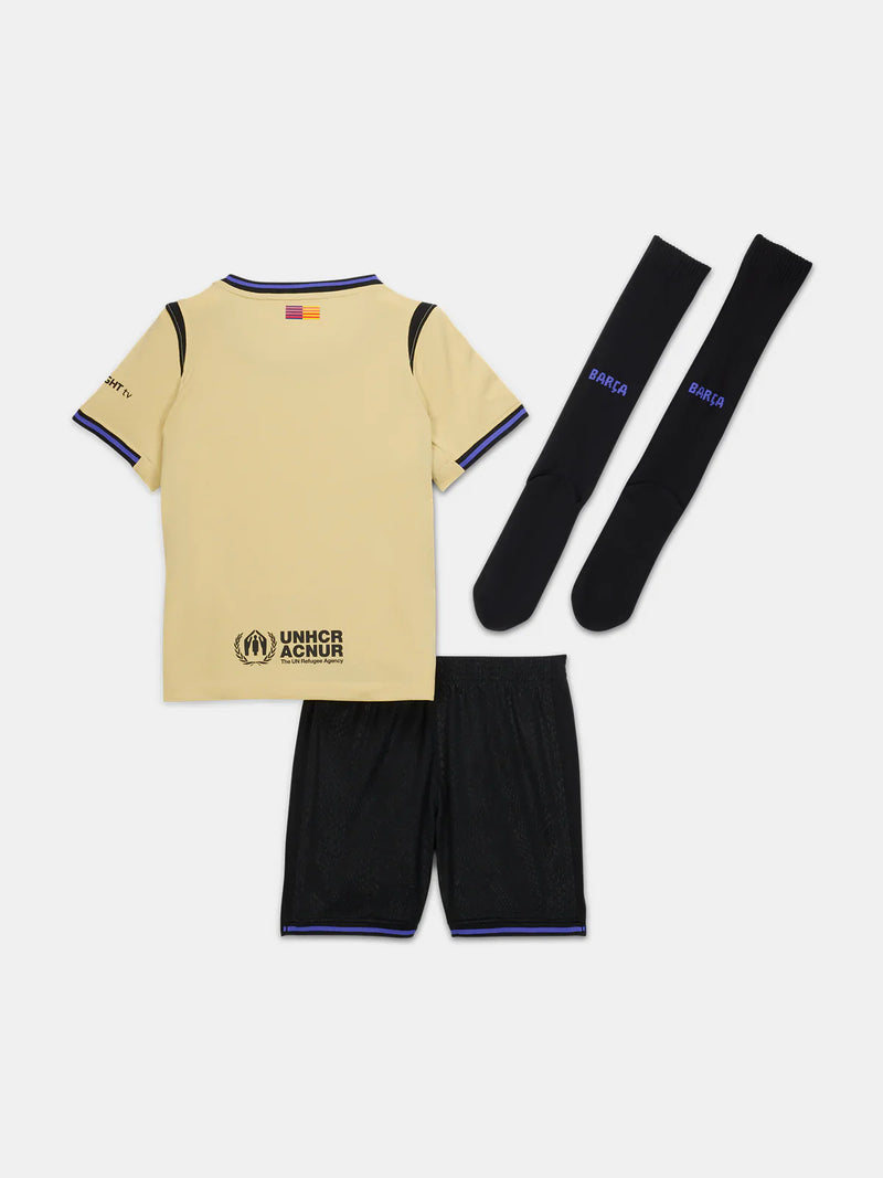 Camiseta y Pantalones Cortos para Niño FC Barcelona Away 25/26 - Con Medias