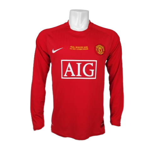 Camiseta retro Manchester United Home  manga larga 2007/2008