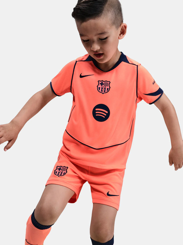 Camiseta e Pantalones Cortos para Niño FC Barcelona Third 25/26