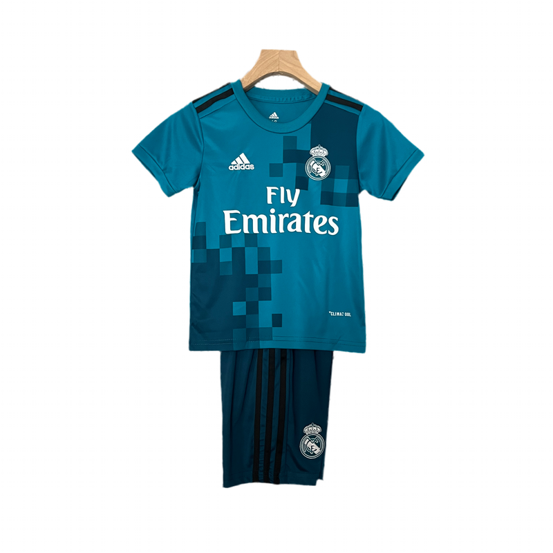 Camiseta y Pantalones Cortos Niños Real Madrid Third Retro 17/18