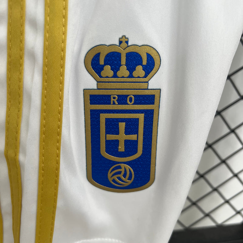Camisetas y Pantalones Cortos Niños Real Oviedo Home 25/26