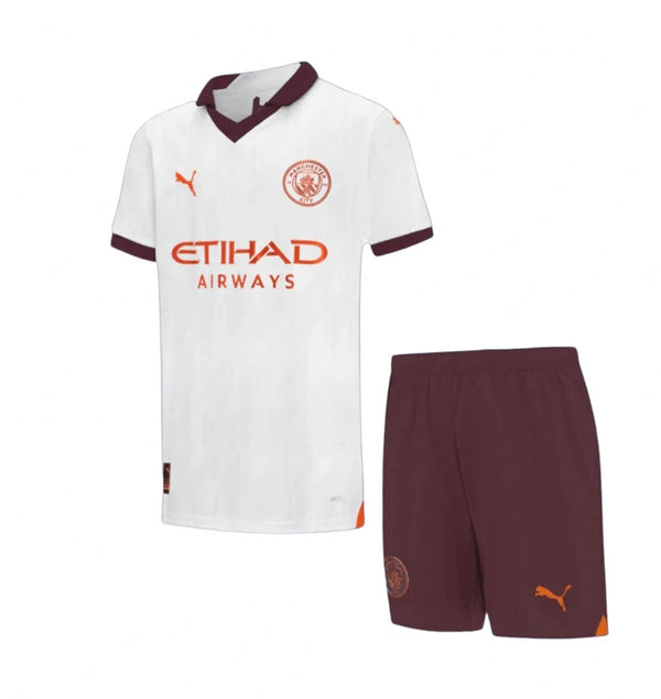 Camisa e Pantalones Cortos para Niños Manchester City Away 23/24