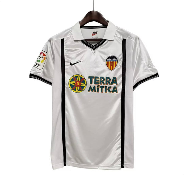 Camiseta retro Valencia 2001 primera equipación – con parche