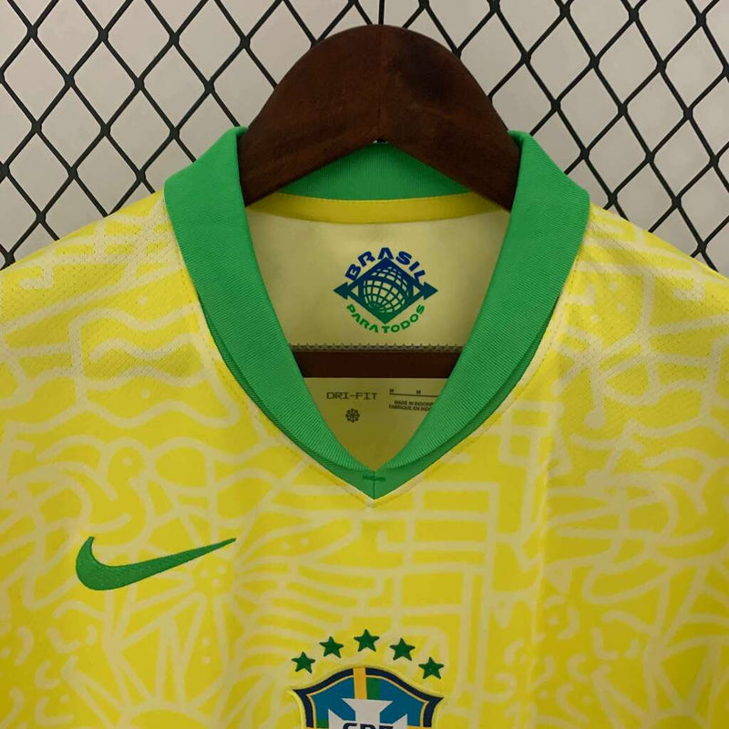 Camiseta Brasil Home Amarillo Fan Masculino 24/25