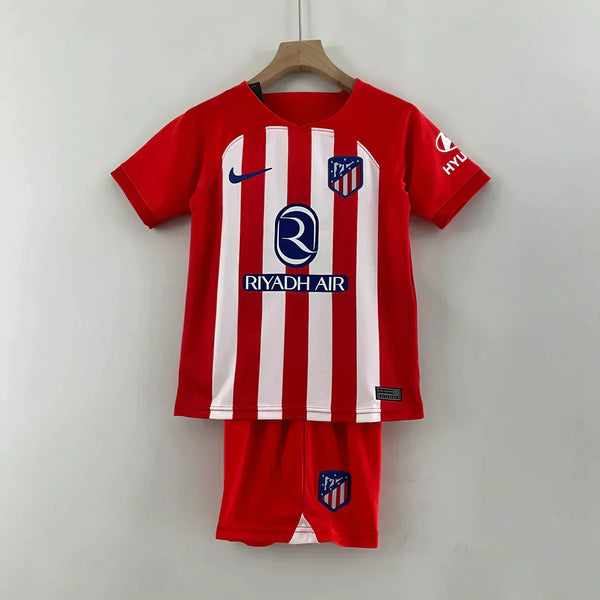 Camiseta y Pantalones Cortos para Niños Atlético de Madrid Home 23/24