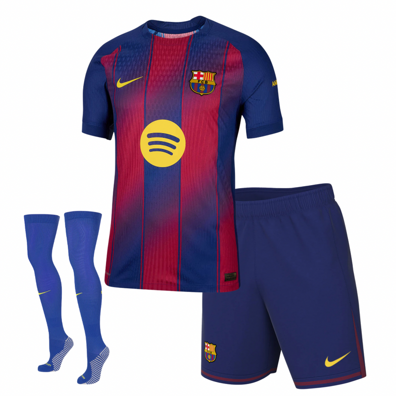 Camisa e Pantalones Cortos para Niño FC Barcelona Home 25/26 - Con Medias