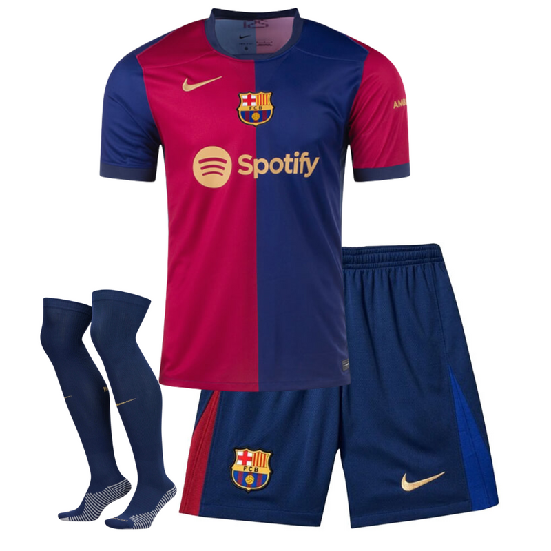 Camisa e Pantalones Cortos para Niño FC Barcelona Home 24/25 - Con Medias