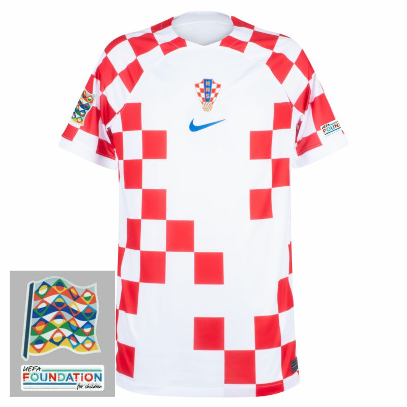 Camiseta Croacia Home 2022-2023 incl. Parche de la Liga de las Naciones y la Fundación