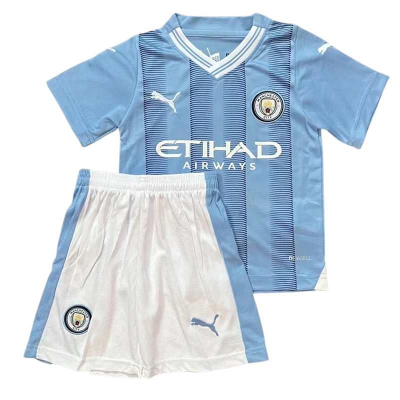 Camisa e Pantalones Cortos para Niños Manchester City Home 23/24