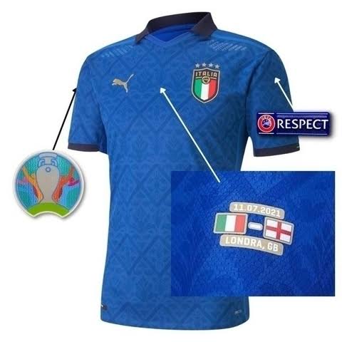 Camiseta de Italia con parches de Eurocopa